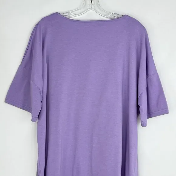 Women Blouse Size 2XL Pretty Purple Pull Over Short Sleeve! - Picture 4 of 11